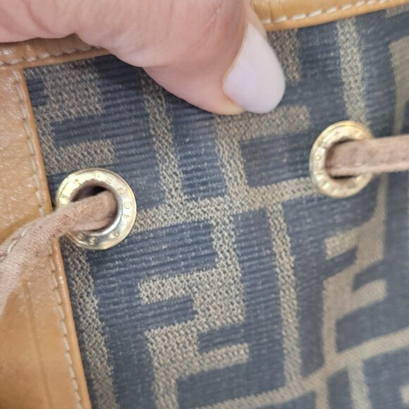 Fendi Zucca Draw String Bucket CrossbodyBag - Picture 9 of 15